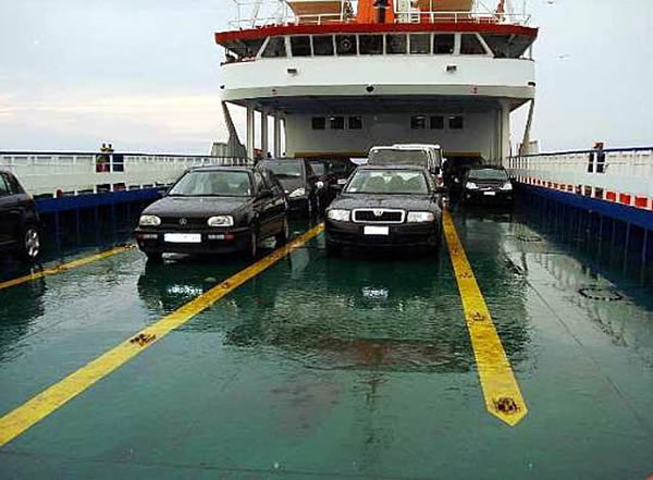 Landing Craft's Deck loaded with Cars